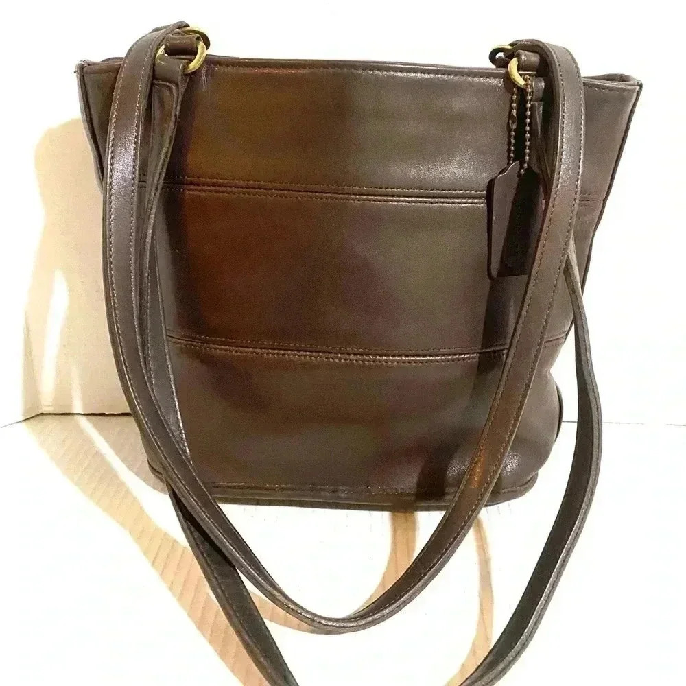 Coach vintage brown leather shoulder handbag - Picture 11 of 11